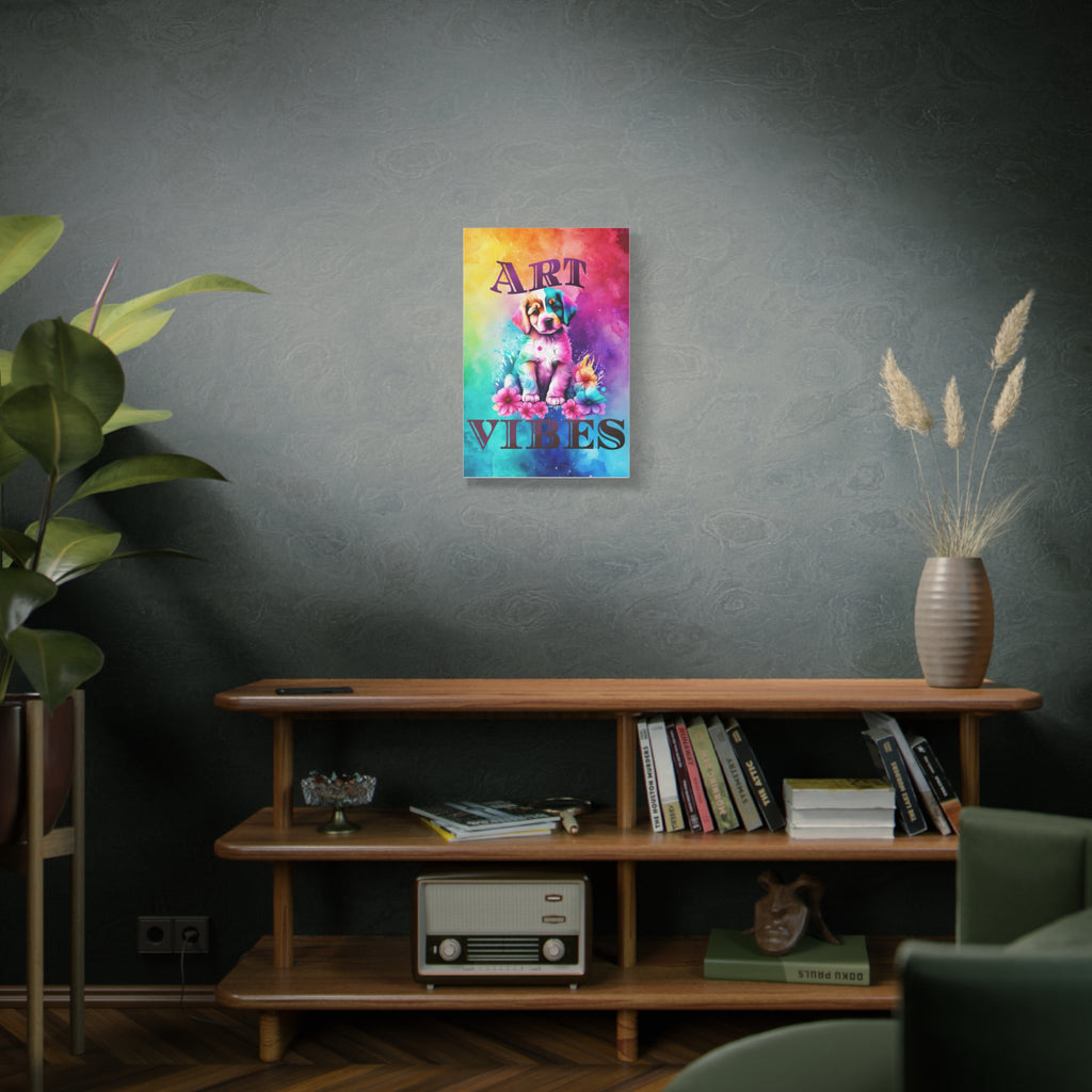 Art Vibes Puppy Canvas Wall Art — Colorful Stretched Matte Print