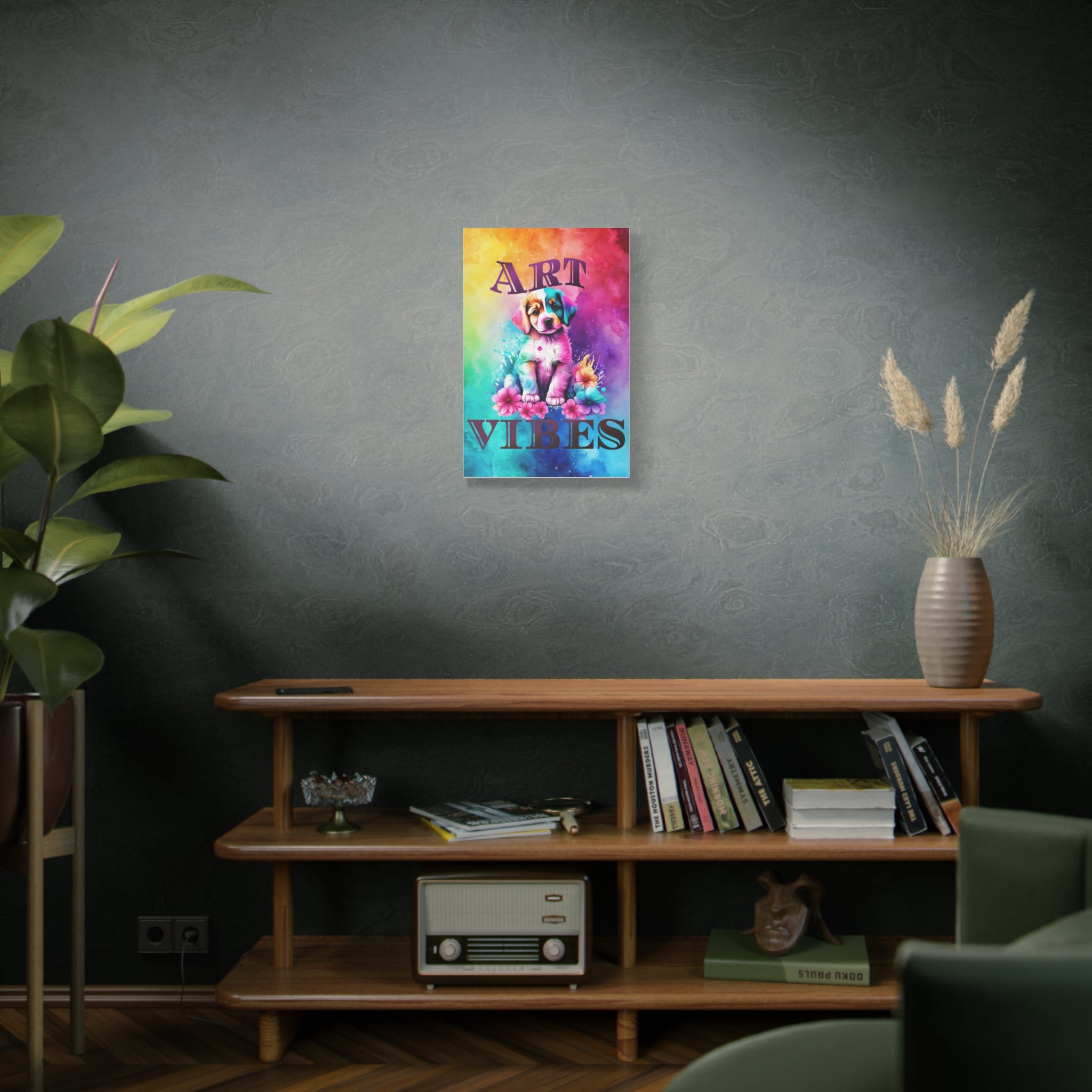 Art Vibes Puppy Canvas Wall Art — Colorful Stretched Matte Print