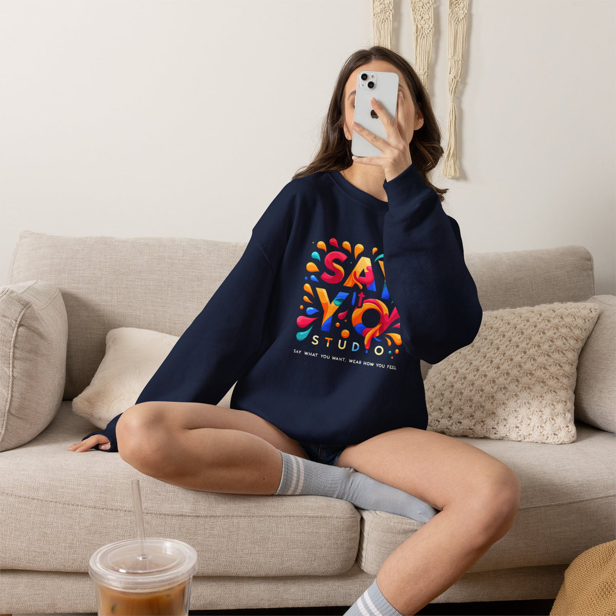 Say It Studio Colorful Logo Sweatshirt