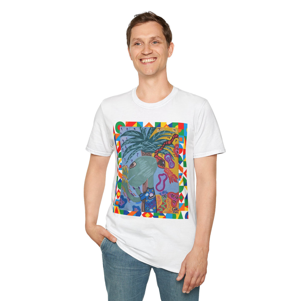 Tropical Alien Spaced Out Graphic T-Shirt — Colorful Art Tee