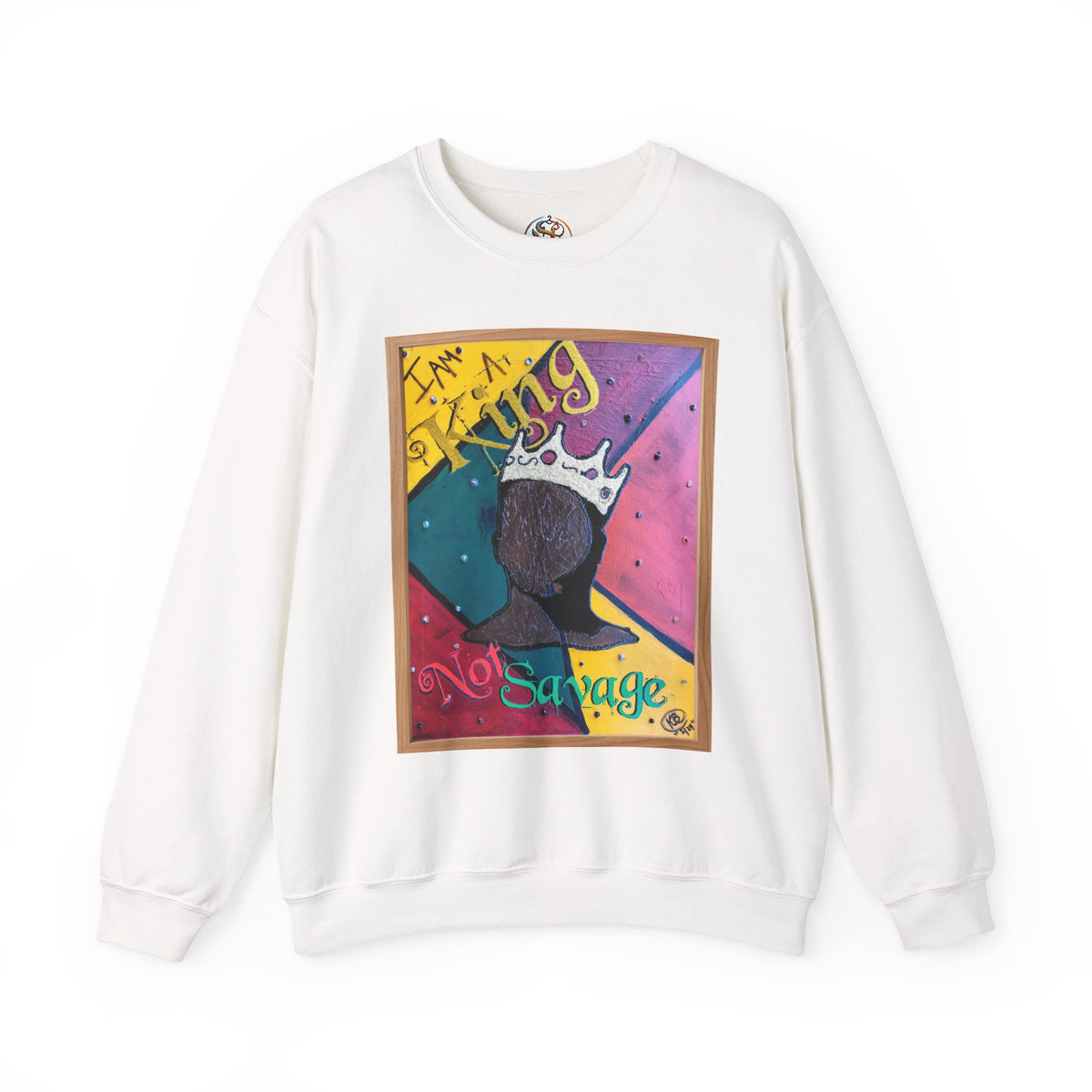 I Am A King Not Savage Crewneck Sweatshirt — "I'm a King" Bold Afrocentric Art