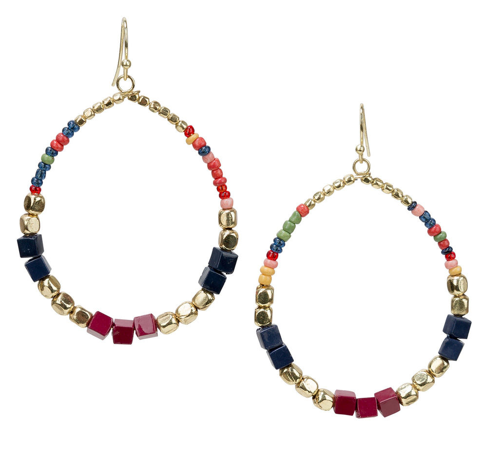 Boho Dangle Earrings Tear Drop Multi Color | SPUNKYsoul Collection