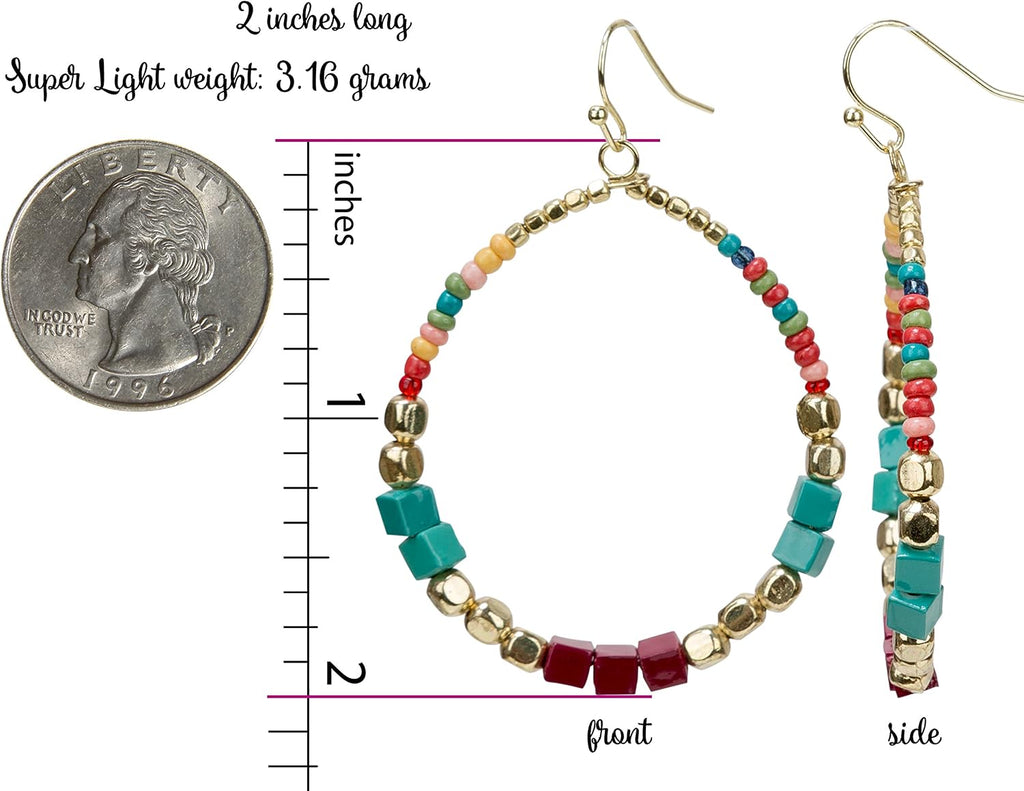 Boho Dangle Earrings Tear Drop Multi Color | SPUNKYsoul Collection