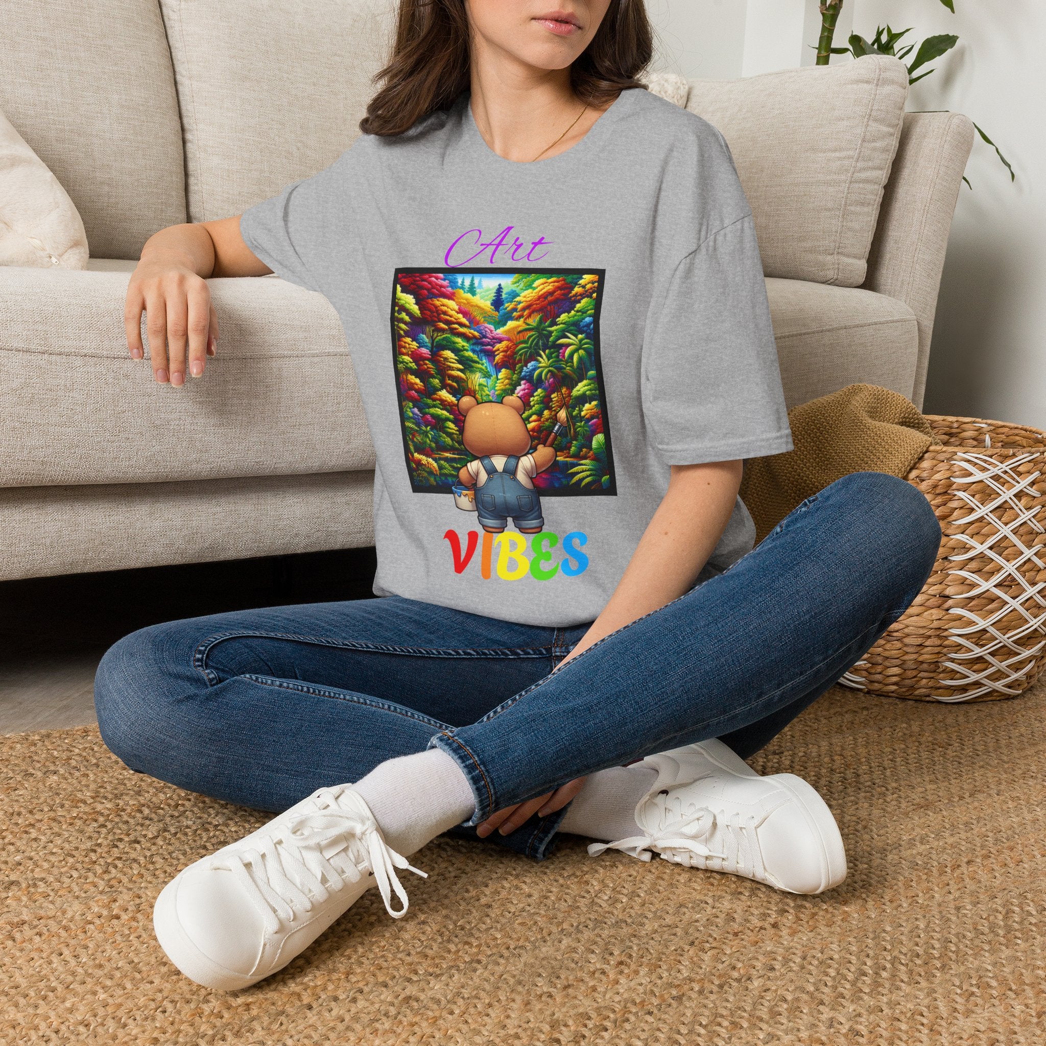T-Shirt — 'Art Vibes' Colorful Landscape Graphic Tee