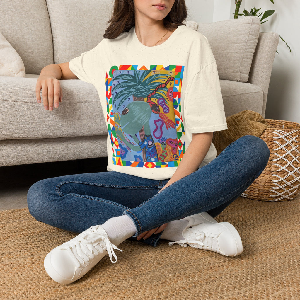 Tropical Alien Spaced Out Graphic T-Shirt — Colorful Art Tee