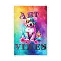 Art Vibes Puppy Canvas Wall Art — Colorful Stretched Matte Print