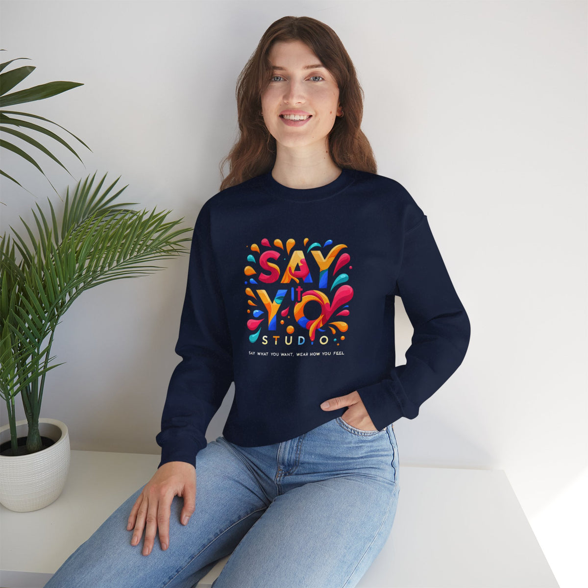 Say It Studio Colorful Logo Sweatshirt