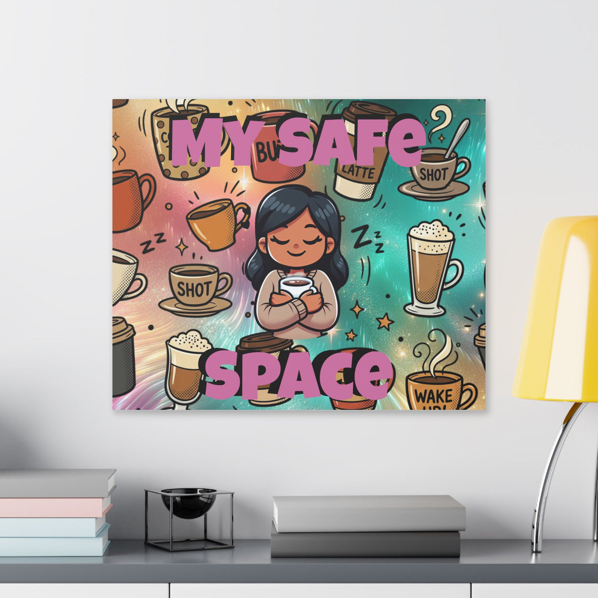 Coffee Is My Safe Space Classic Stretched Canvas