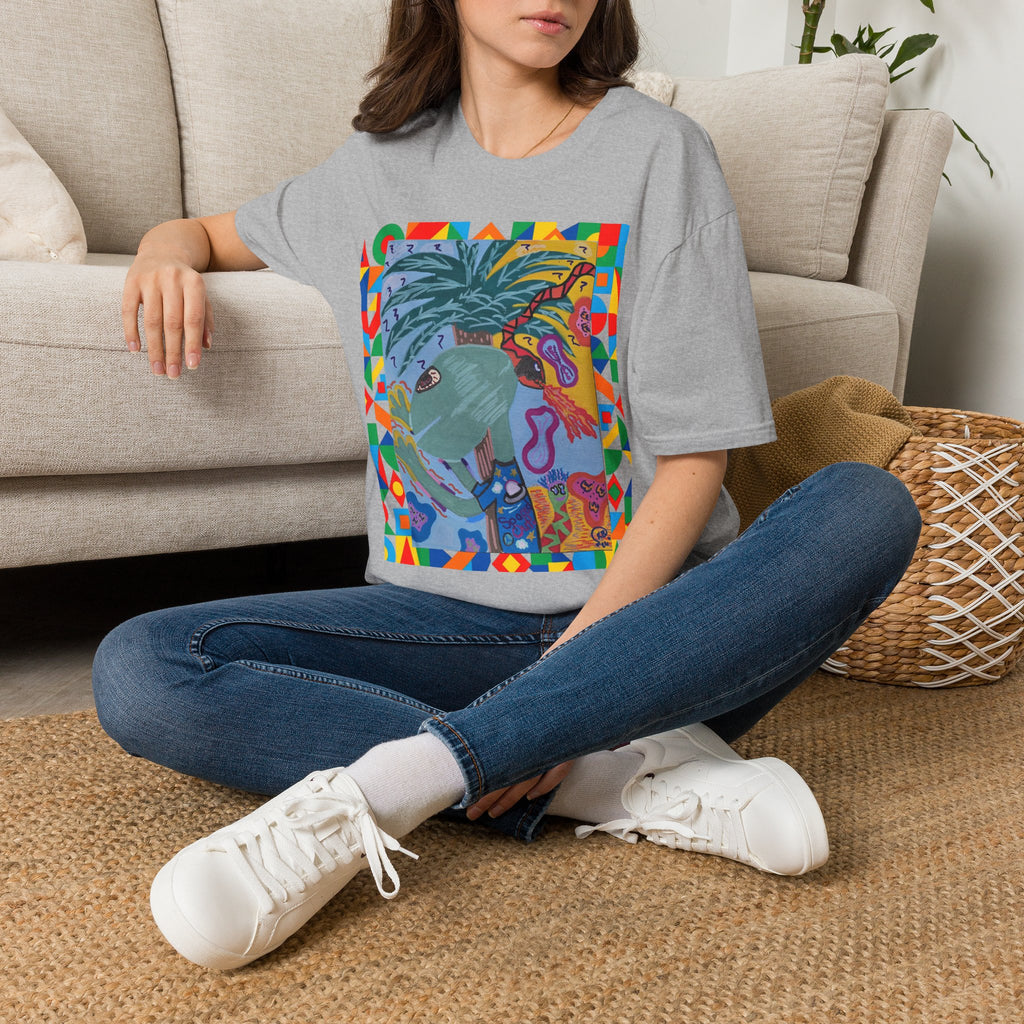 Tropical Alien Spaced Out Graphic T-Shirt — Colorful Art Tee