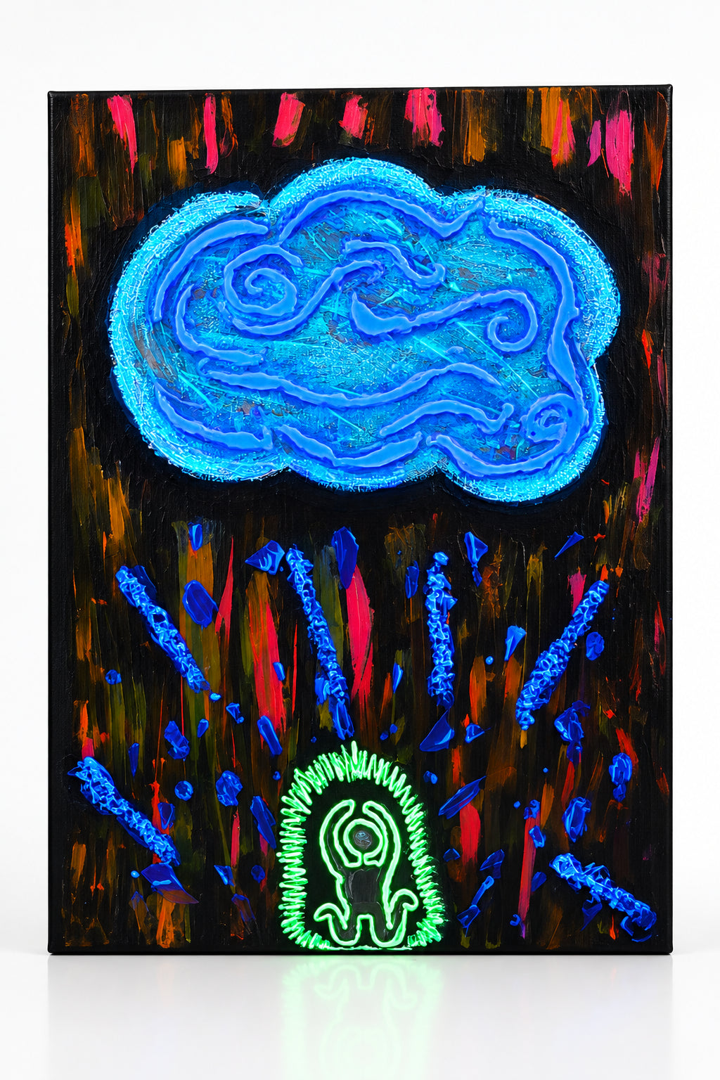 Protect My Inner Peace Glow in The Dark Original Painting